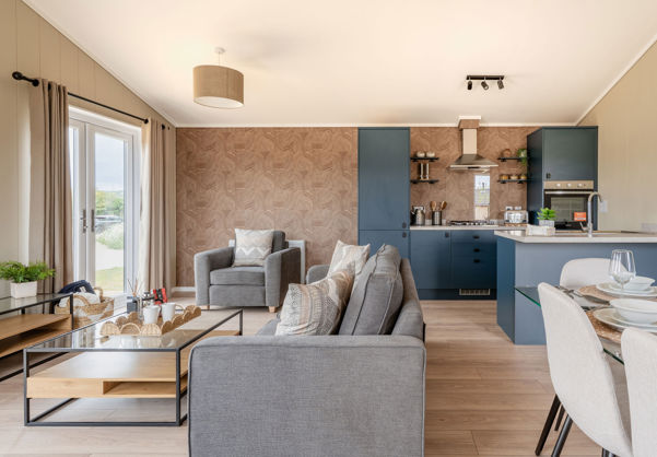 Internal of a luxury lodge open plan living space