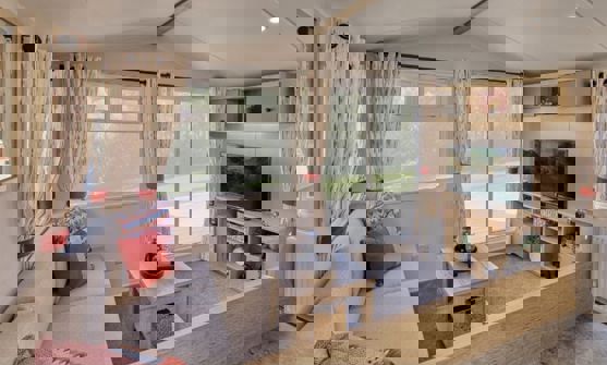 Internal of a Caravan Open Plan Living Space