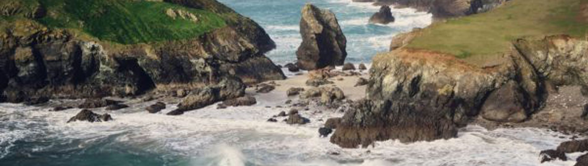 Cornwall coastline with rough seas