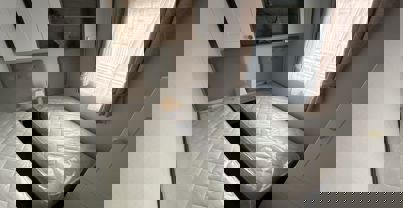 Internal of a caravan twin bedroom