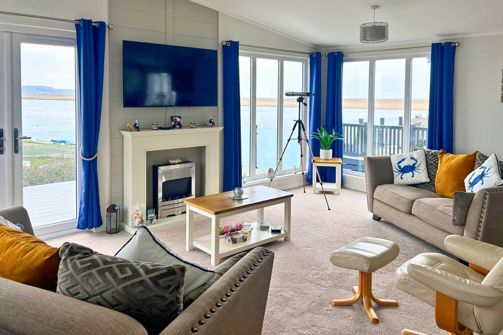 Internal of a caravan open plan living space