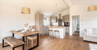 Internal of a luxury lodge open plan living space
