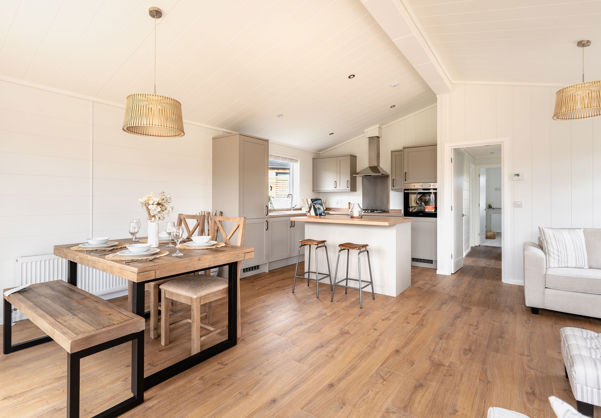 Internal of a luxury lodge open plan living space