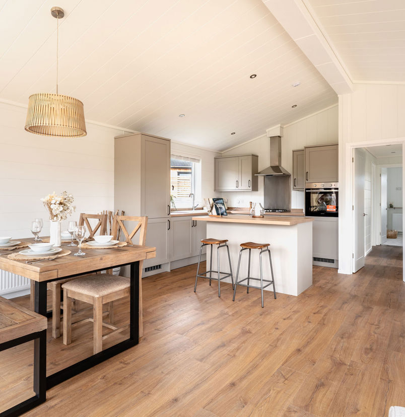 Internal of a luxury lodge open plan living space