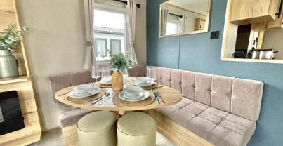 Internal of a caravan dining area