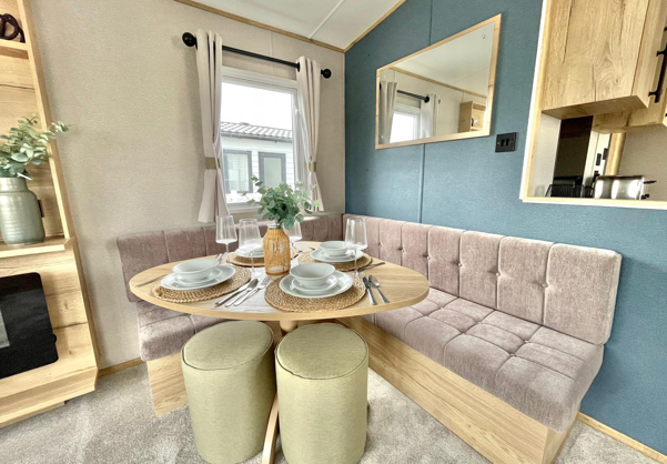 Internal of a caravan dining area