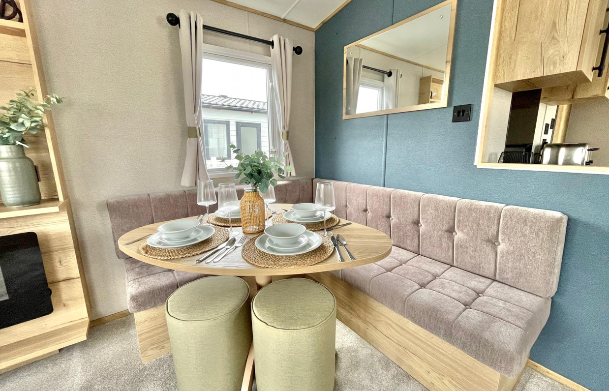 Internal of a caravan dining area