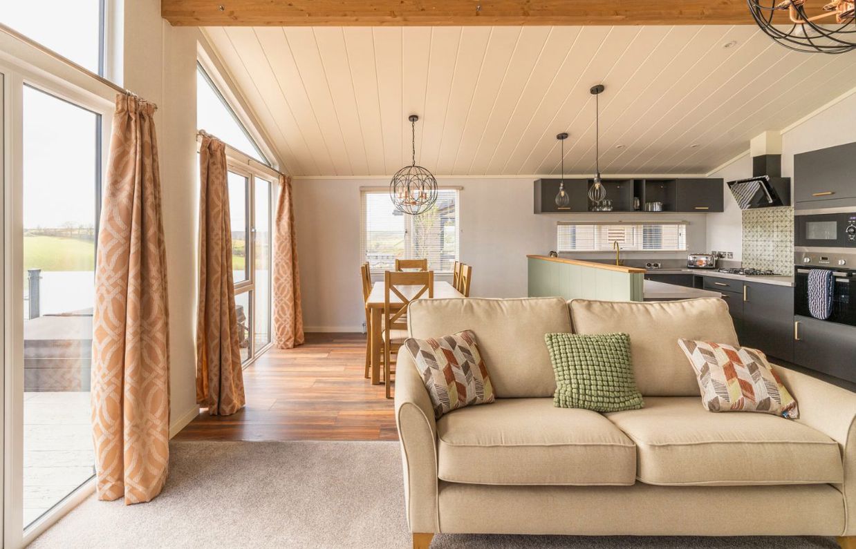 Internal of a luxury lodge open plan living space