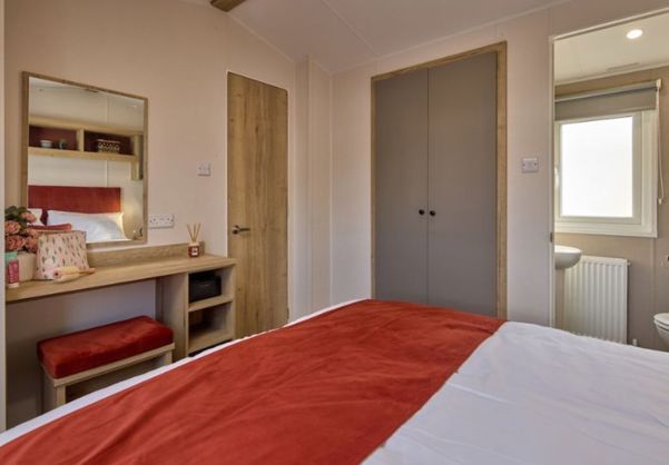 Internal of a Caravan Master Bedroom with Ensuite