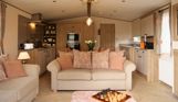 Internal of a caravan open plan living space