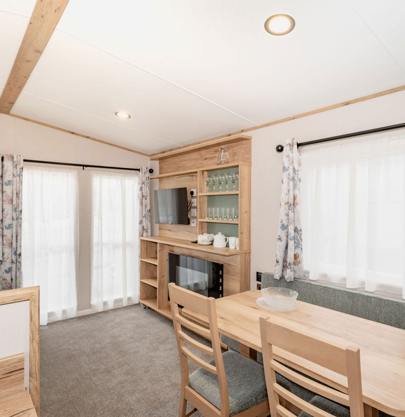 Internal of a caravan lounge diner