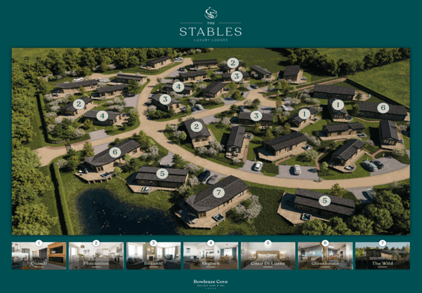 CGI Aerial of The Stables Development