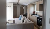 Internal of a caravan open plan living space