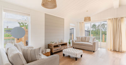 Internal of a luxury lodge open plan lounge