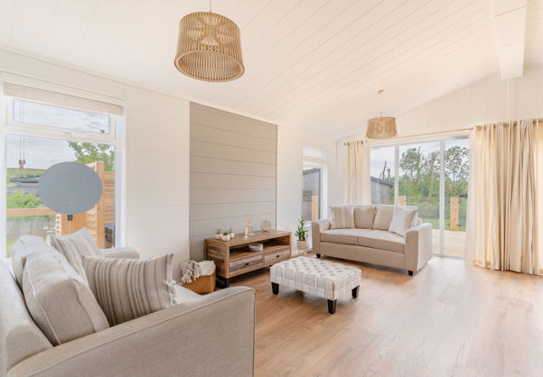 Internal of a luxury lodge open plan lounge