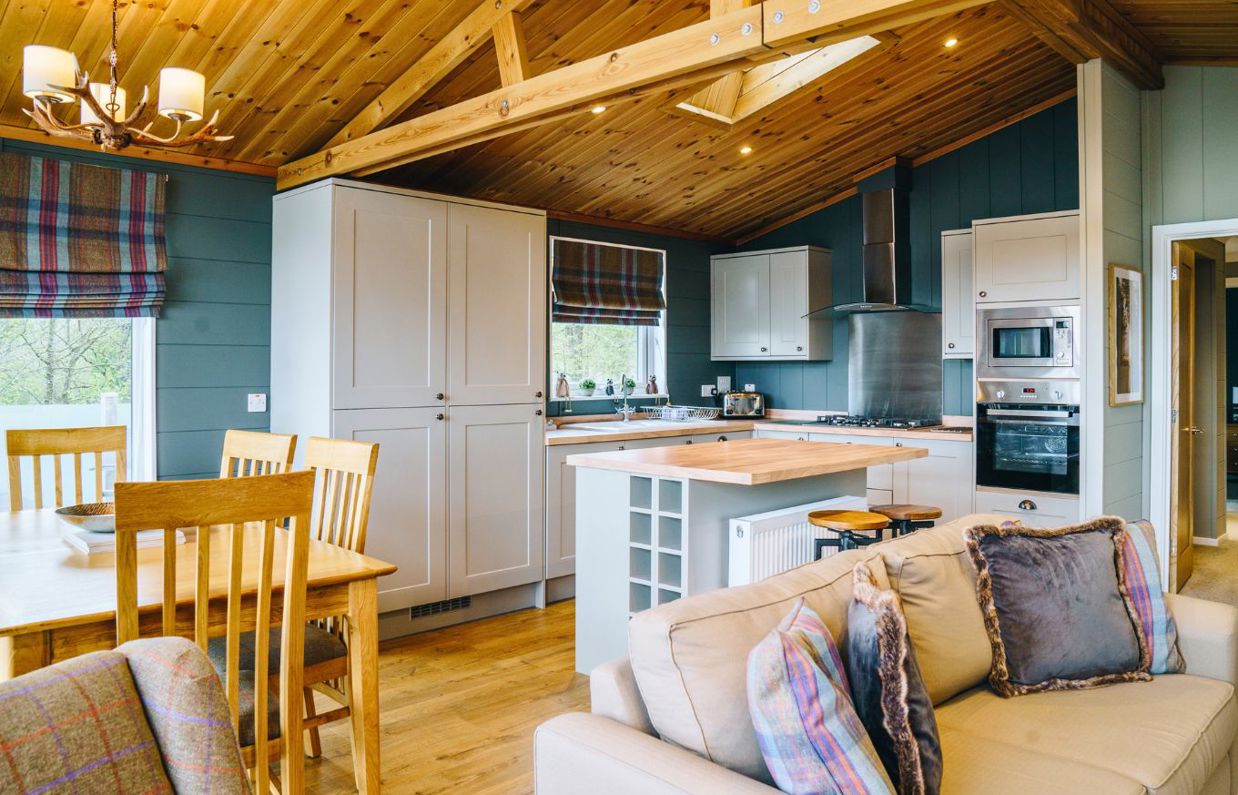 Internal of a lodge open plan living space