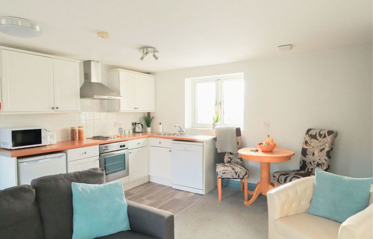 Internal of a cottage open plan living space