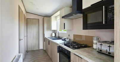 Internal of a caravan kitchen