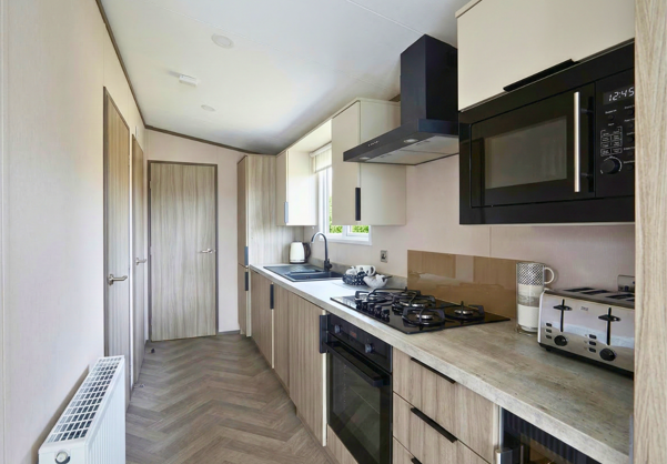 Internal of a caravan kitchen