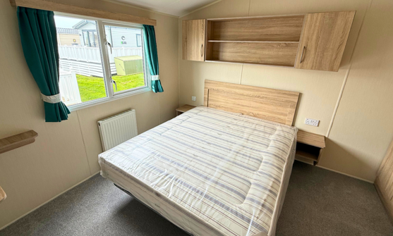 Internal of a caravan double bedroom 