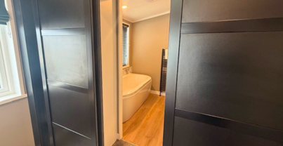 Internal of a lodge ensuite bathroom