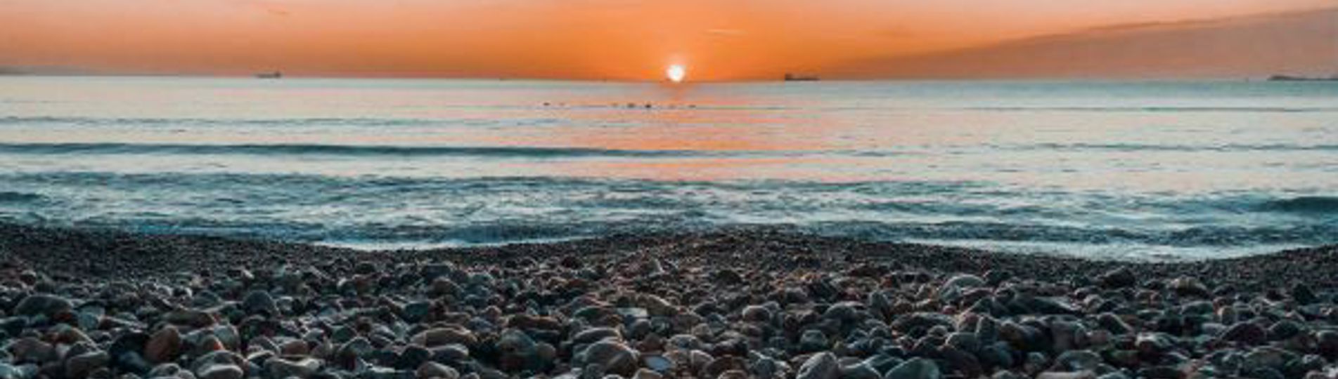View of the sunset from the beach