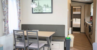 Internal of a caravan dining area