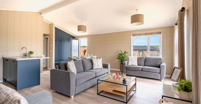 Internal of a luxury lodge open plan living space