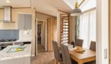 Internal of a caravan open plan living space