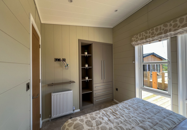 Internal of a luxury lodge double bedroom