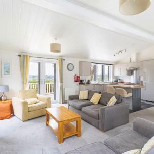 Internal of a lodge open plan living space