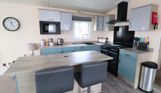 Internal of a caravan open plan kitchen