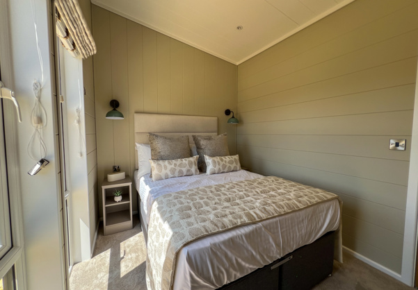 Internal of a luxury lodge double bedroom