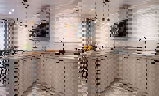 Internal of a Caravan Kitchen