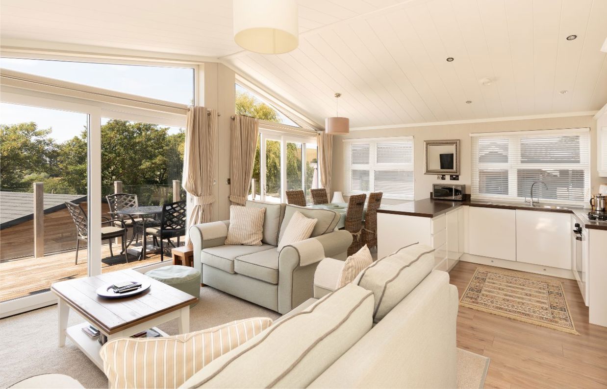 Internal of a lodge open plan living space