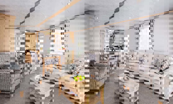 Internal of a Caravan Open Plan Living Area