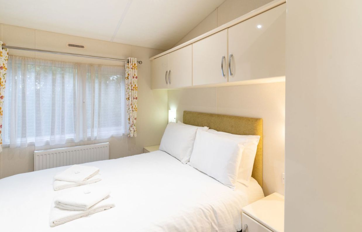 Internal of a caravan double bedroom