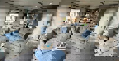 Internal of a Caravan Open Plan Living Area