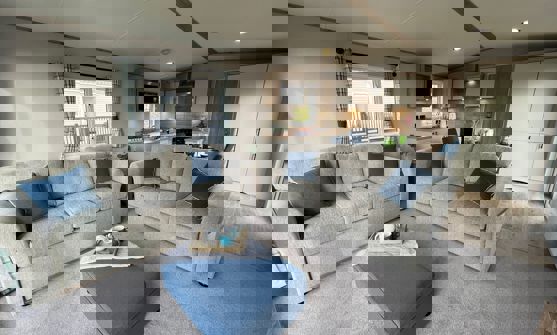 Internal of a Caravan Open Plan Living Area