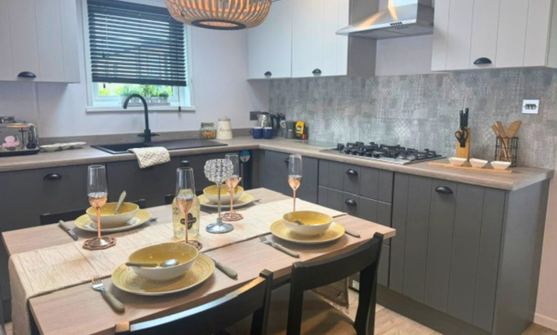 Internal of a caravan kitchen diner