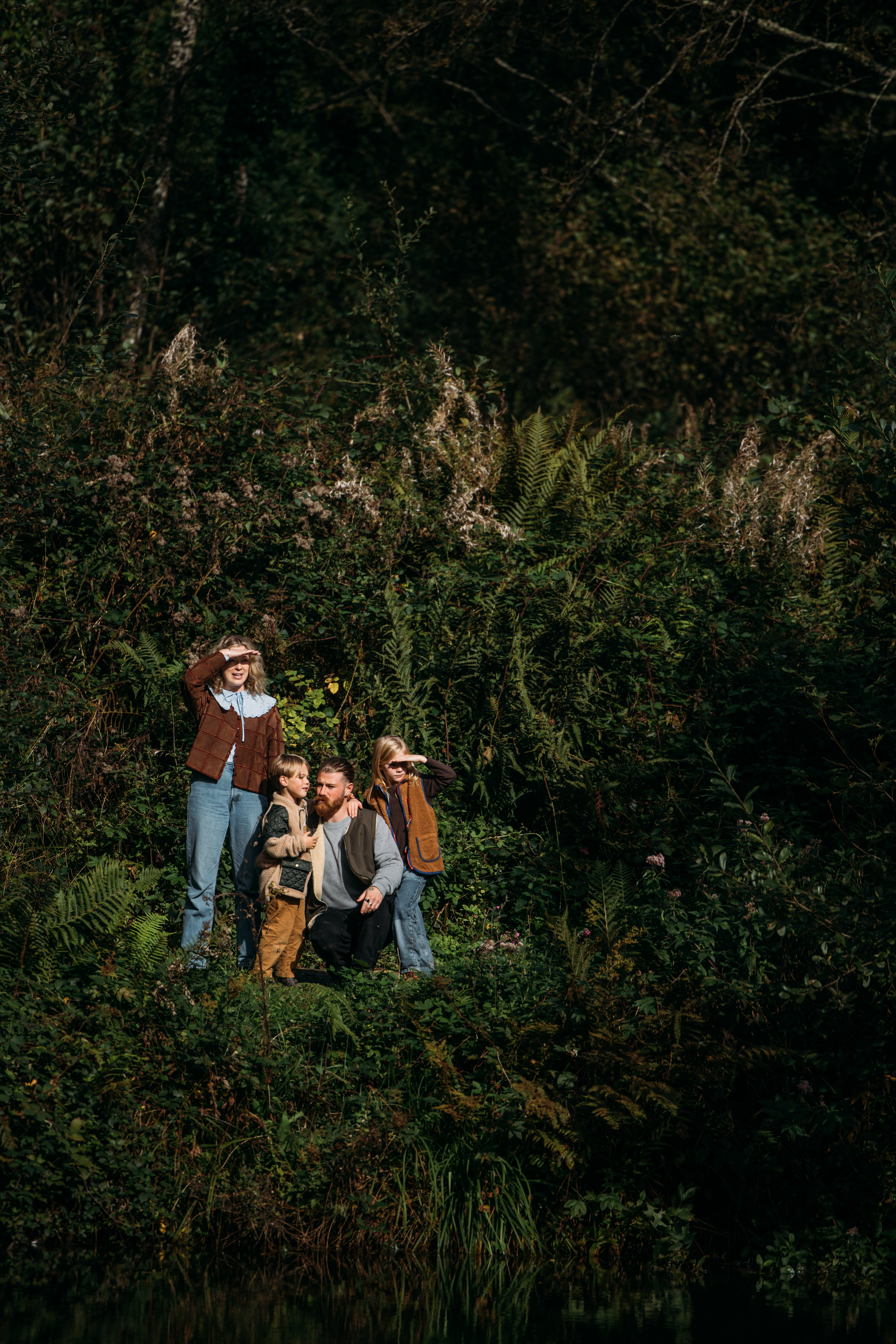 Family exploring countryside at Tregoad