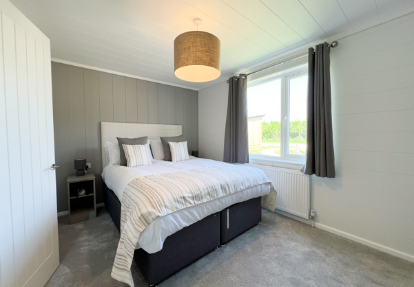 Internal of a luxury lodge master bedroom