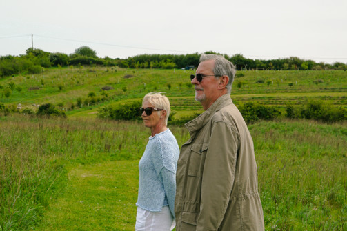 A couple on a countryside trail