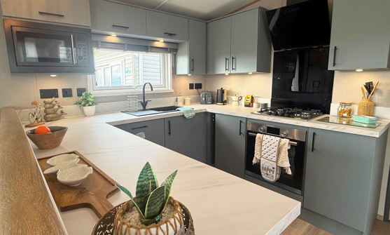 Internal of a caravan kitchen