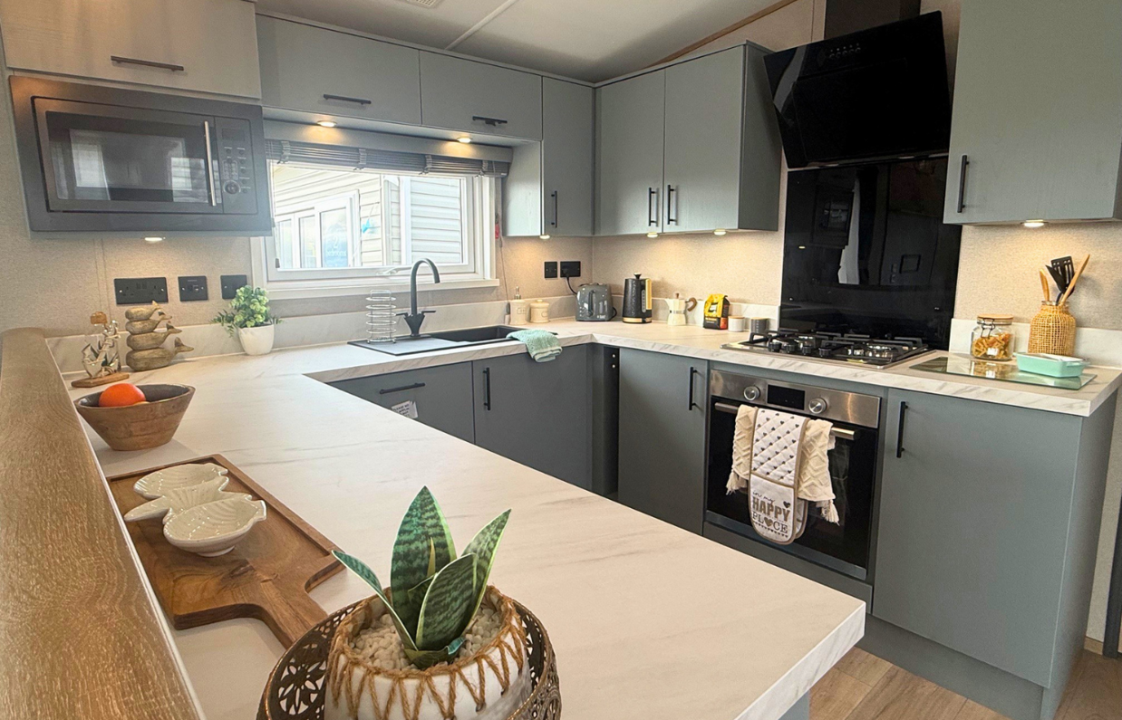 Internal of a caravan kitchen