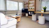 Internal of an accessible caravan spacious lounge area