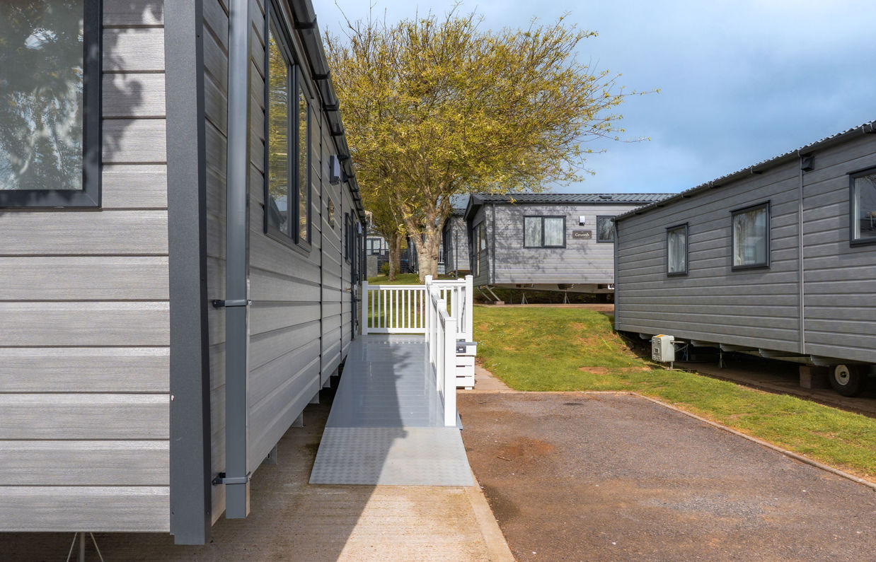 External of an accessible caravan ramp to entrance