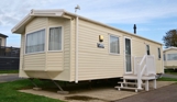 External of a classic caravan on pitch
