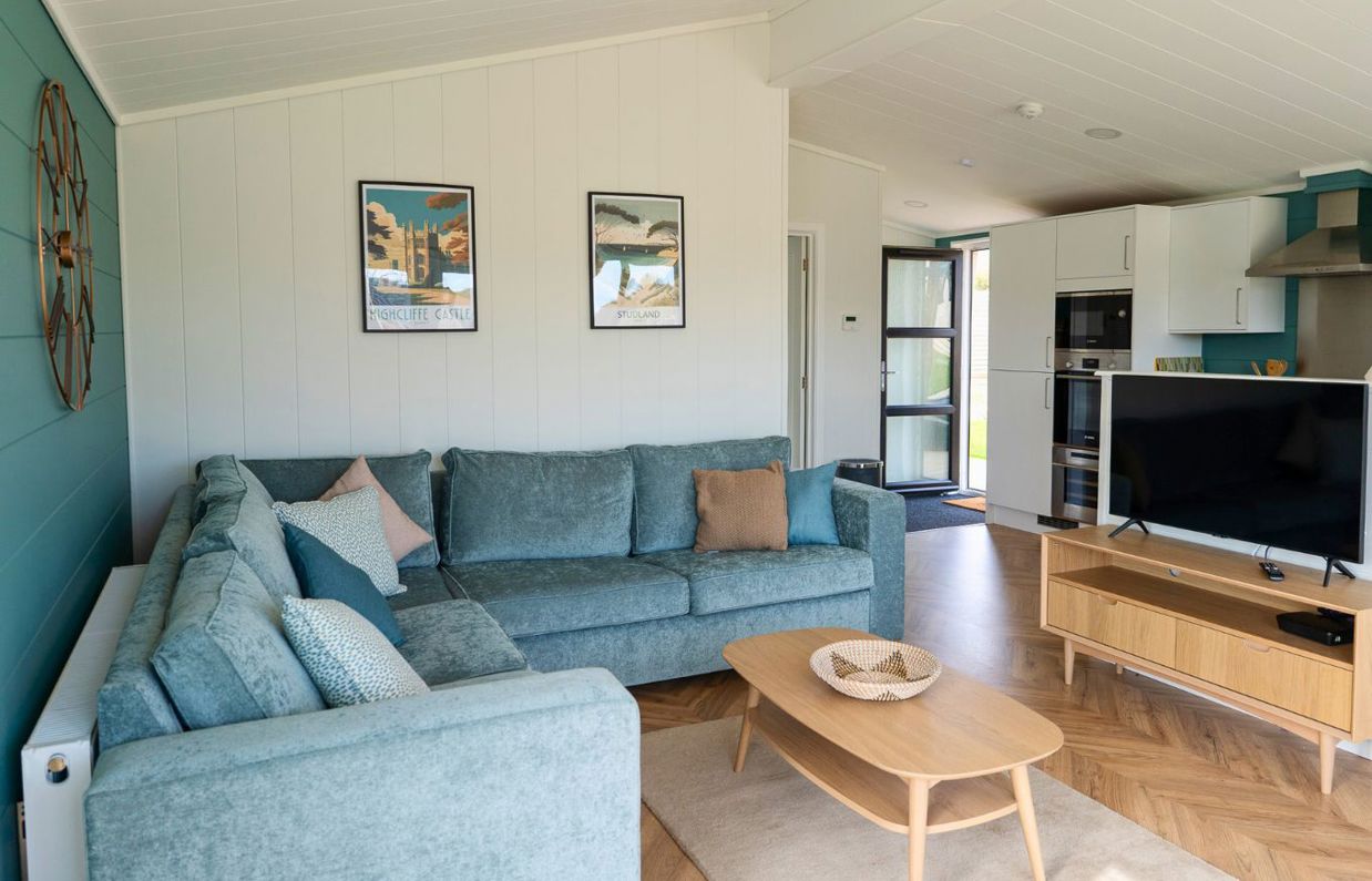 Internal of a luxury lodge open plan living space