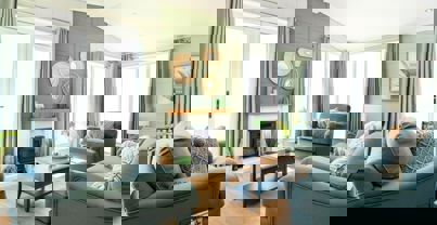 Internal of a Luxury Lodge Living Room with Freestanding Furniture